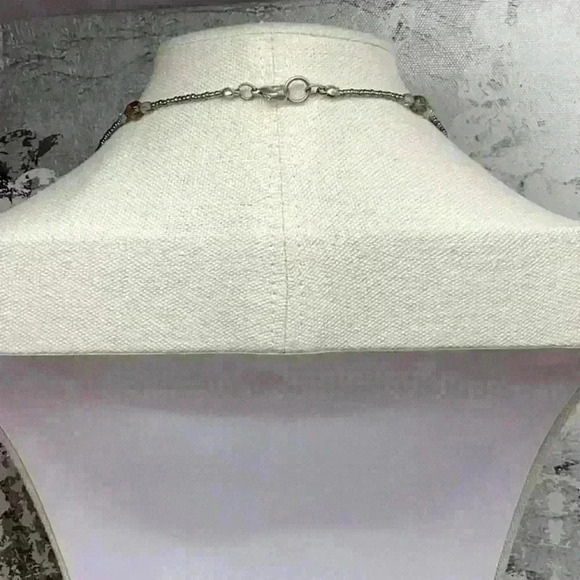 Vintage Green Seed Bead and Glass AB Necklace - Picture 4 of 4